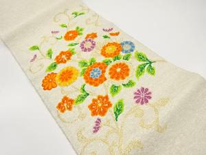 綴れ菊唐草模様織り出し名古屋帯